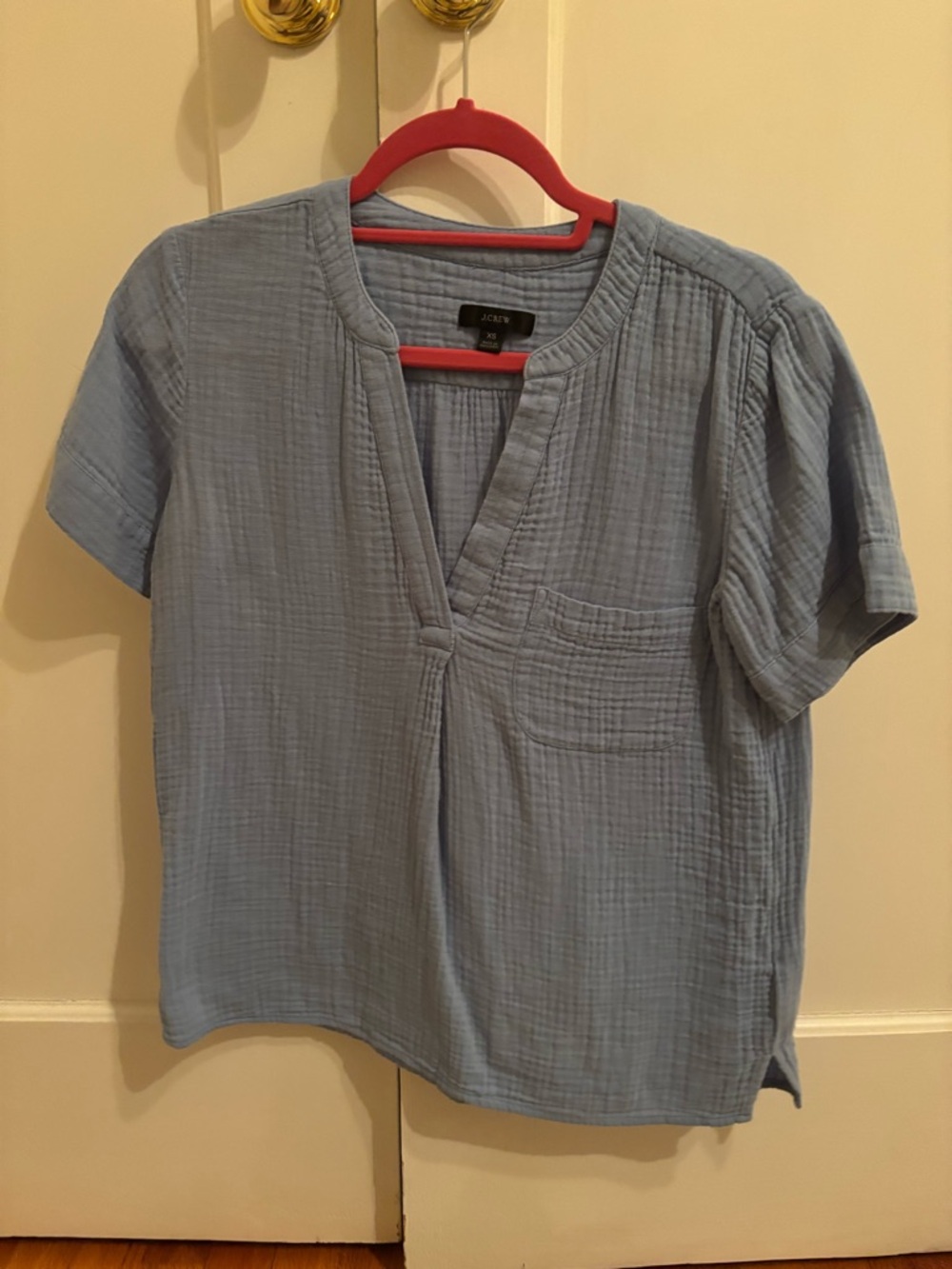 J. Crew Light Blue Cotton Gauze Short-Sleeve Shirt